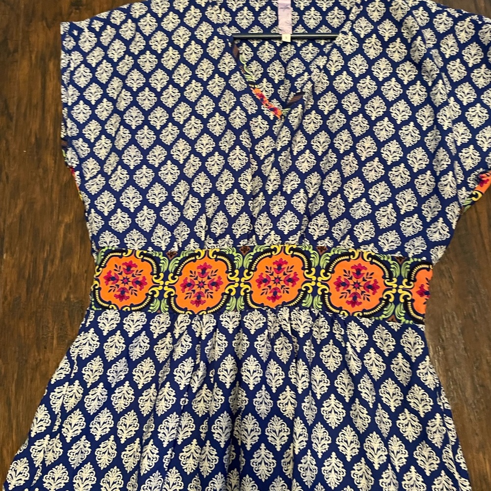 Blue/white maxi dress